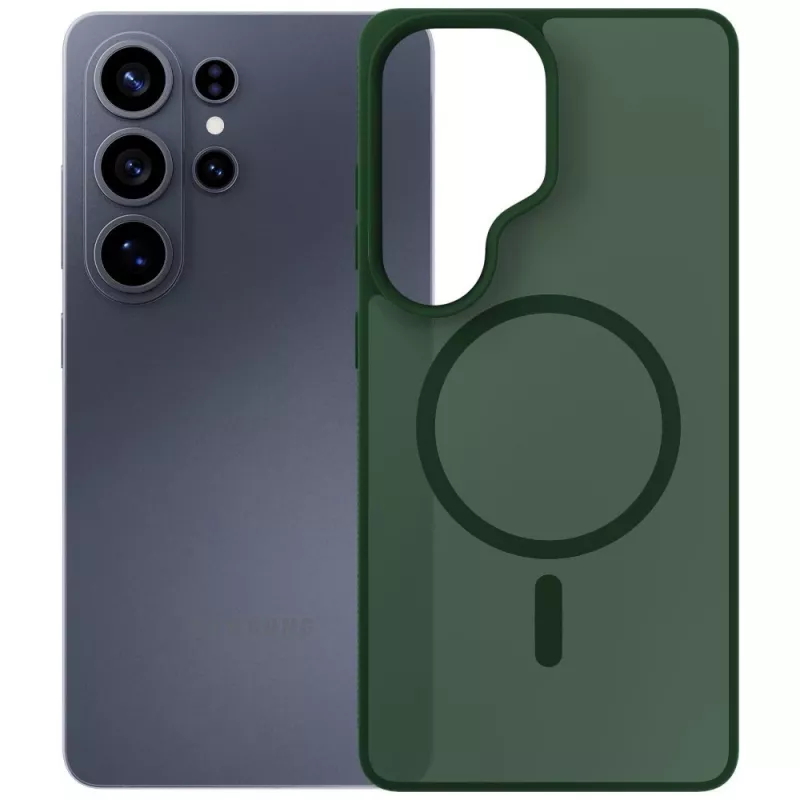 3MK Smoke MagCase para Samsung Galaxy S26 Ultra - Capa traseira MagSafe translúcida verde com absorção de impactos