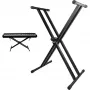 MOZOS KSX1 Suporte X-Type para teclados e pianos digitais, aço de viga única, carga 25 kg, altura 650-980 mm, dobrável