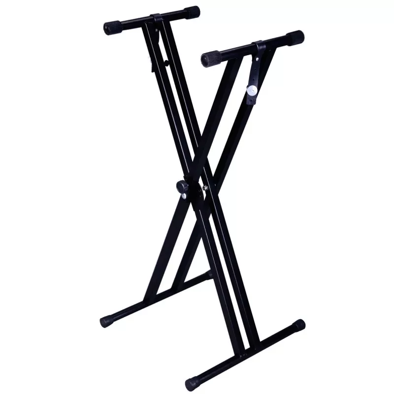 MOZOS KSX1 Suporte X-Type para teclados e pianos digitais, aço de viga única, carga 25 kg, altura 650-980 mm, dobrável