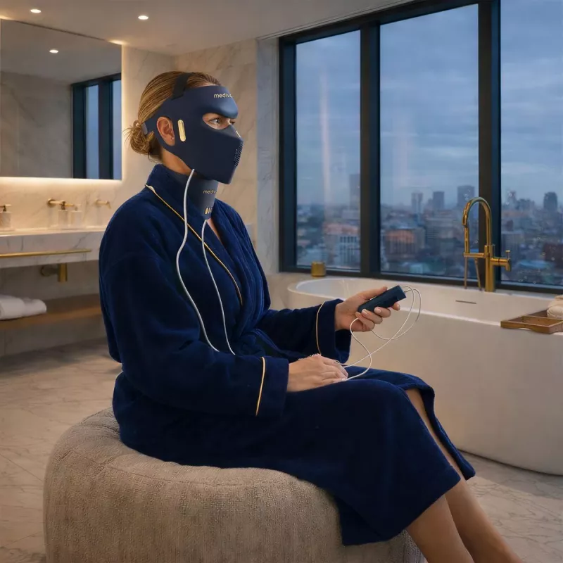 Medivon Lumi 3D Pro Máscara facial de luz LED, azul-marinho