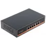 NO NAME APTI-POE0402-60W-V2 switch PoE de 4 portas com 2 portas uplink, 60W de orçamento, IEEE 802.3af/at, caixa metálica