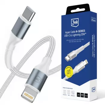 Cabo 3mk Hyper N-SERIES USB-C para Lightning 1m 9V/2A 20W branco