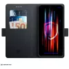 3mk Wallet Case para Samsung Galaxy A37 - pele PU preta com compartimentos para cartões, porta-notas, fecho magnético e função de suporte