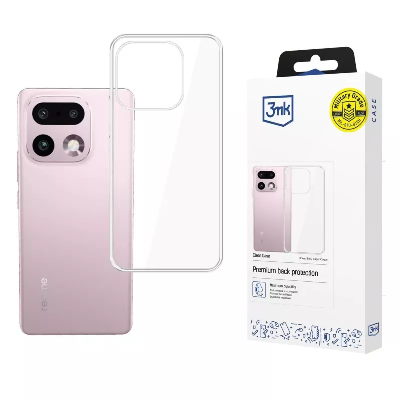3mk Clear Case para Realme 10 Pro+ 5G - capa de proteção traseira TPU transparente com tecnologia Absorber125™