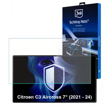 3MK PROTECTION película protetora TechWrap Mate para ecrã central de 7 inch do Citroen C3 Aircross (2021-2024)