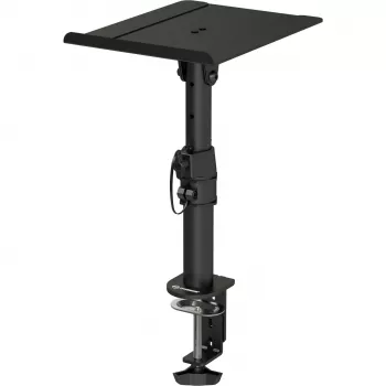 MOZOS MSK10 Par de suportes para monitores de estúdio – suportes de coluna em aço ajustáveis em altura com almofadas de desacoplamento, pontas de chão e gestão de cabos, 800–1300 mm, 20 kg de carga por suporte, preto