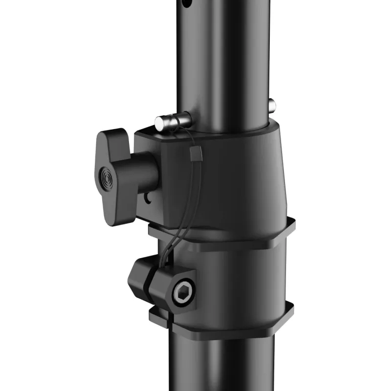 MOZOS MSK10 Par de suportes para monitores de estúdio – suportes de coluna em aço ajustáveis em altura com almofadas de desacoplamento, pontas de chão e gestão de cabos, 800–1300 mm, 20 kg de carga por suporte, preto