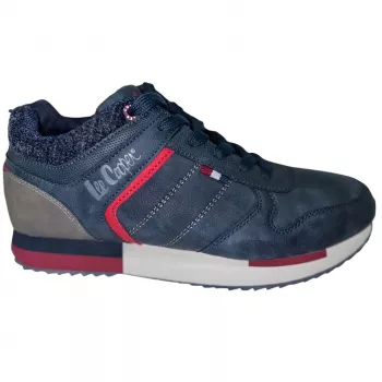 Sapatos casuais de homem Lee Cooper azul-marinho e vermelho LCJ-21-29-0642M
