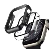 Capa de relógio híbrida CRONG com vidro temperado para Apple Watch 44mm - transparente