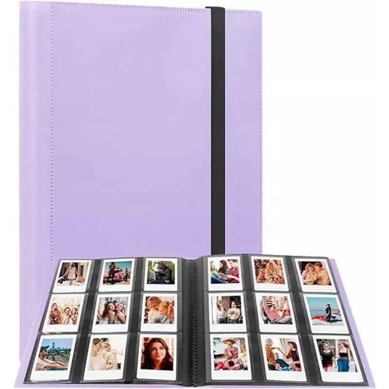 Álbum de fotografias roxo LOVEINSTANT para 360 fotos instantâneas - compatível com Fujifilm Instax Mini, Xiaomi, Polaroid, Canon, HP, Kodak