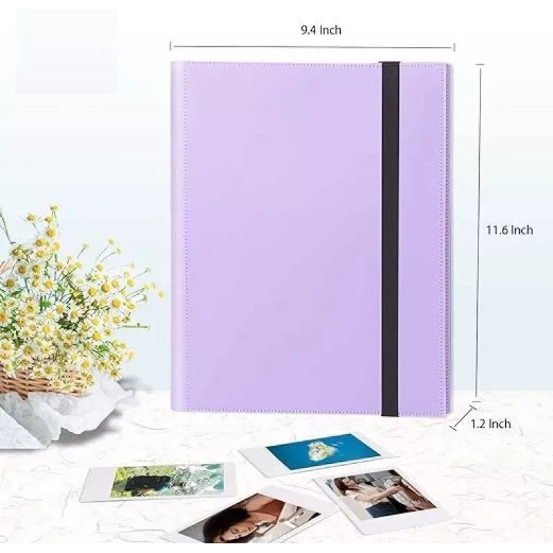 Álbum de fotografias roxo LOVEINSTANT para 360 fotos instantâneas - compatível com Fujifilm Instax Mini, Xiaomi, Polaroid, Canon, HP, Kodak
