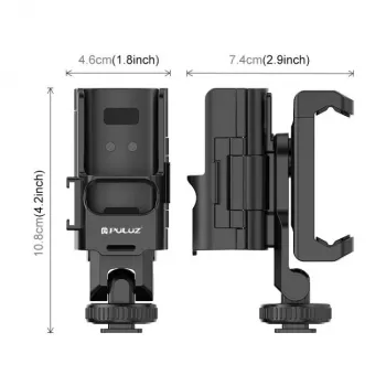 Suporte de moldura de extensão PULUZ para DJI Osmo Pocket 3 com rosca de 1/4 de polegada e suporte para telefone (PU726B)