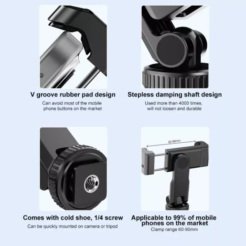 Suporte de moldura de extensão PULUZ para DJI Osmo Pocket 3 com rosca de 1/4 de polegada e suporte para telefone (PU726B)