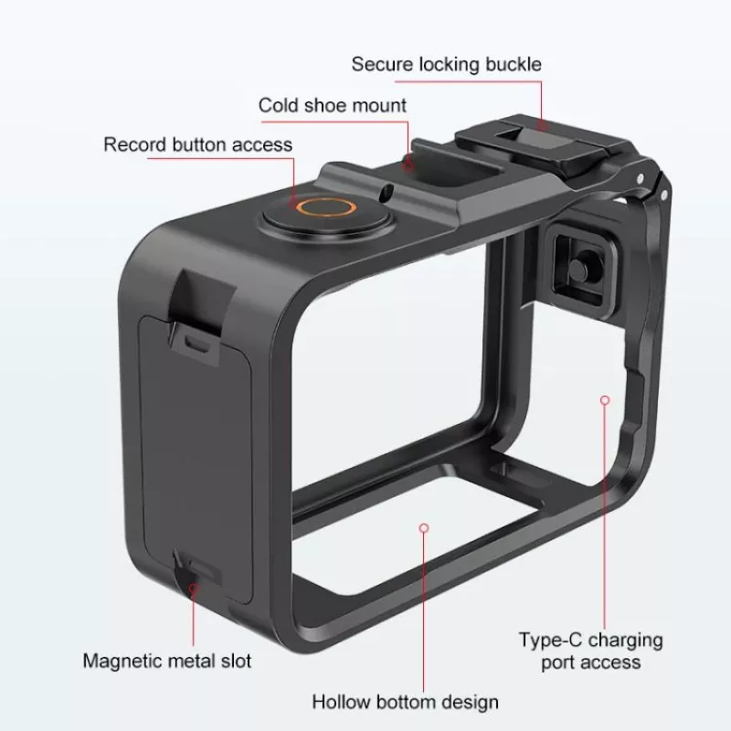 Suporte de moldura tipo gaiola para câmara PULUZ para DJI Osmo Action 6 - PU1088B