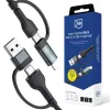 3mk Hyper Cable N-SERIES Cabo USB-A/USB-C para USB-C/Lightning 1,2 m 9V/2A 60W Preto