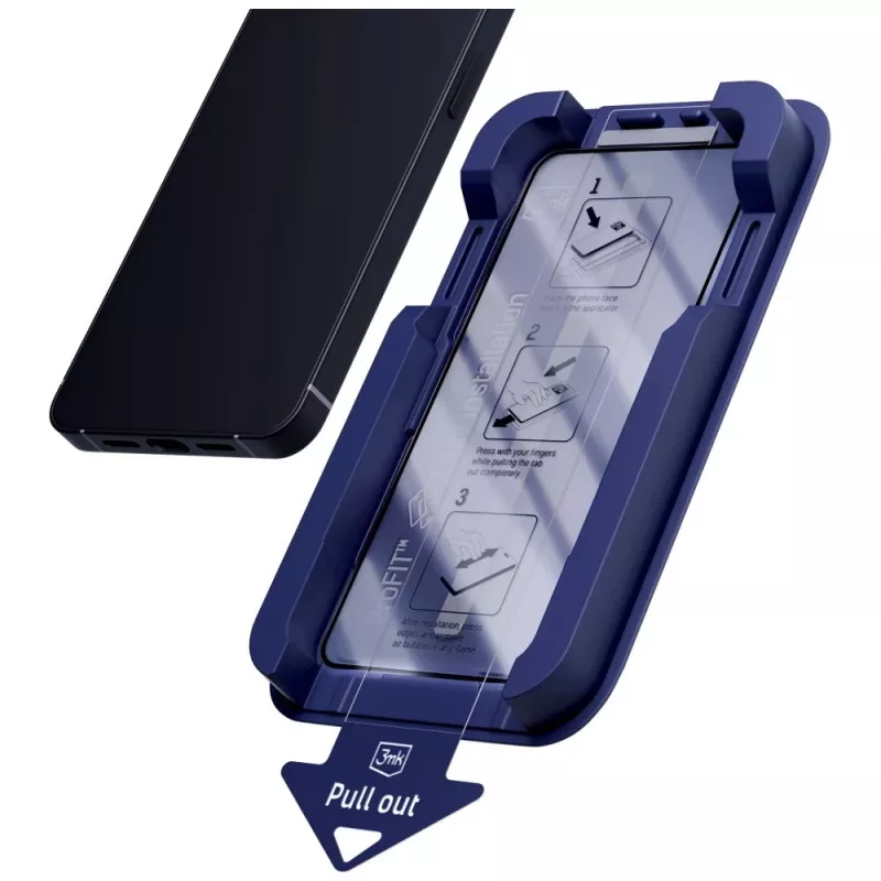 3MK HardGlass MaxPrivacy protetor de ecrã de privacidade com aplicador para Apple iPhone 13 / 13 Pro / 14 / 16e / 17e, vidro temperado, 9H, moldura preta