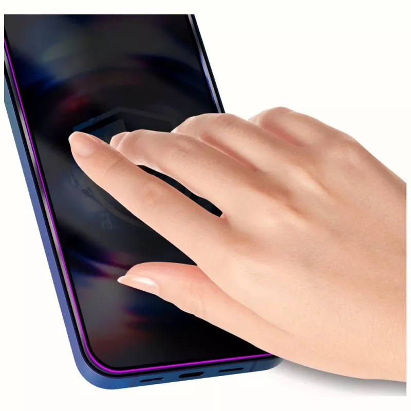 3MK HardGlass MaxPrivacy protetor de ecrã de privacidade com aplicador para Apple iPhone 13 / 13 Pro / 14 / 16e / 17e, vidro temperado, 9H, moldura preta