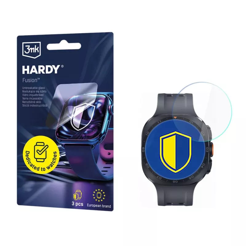 3mk Hardy Fusion Watch proteção para Samsung Galaxy Watch Ultra 2 (2026) - película híbrida transparente