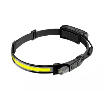 AWTOOLS AW BRIGHTBAR Lanterna de cabeça LED com sensor de movimento Black Line - 500 lúmenes COB+XPE, USB-C recarregável, IPX4