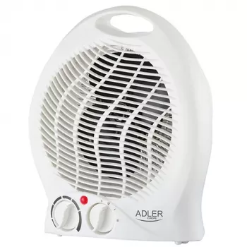Adler AD 7728 termoventilador cerâmico PTC 2000W com oscilação, 2 níveis de aquecimento, modo ar frio, proteção contra sobreaquecimento e queda, branco/preto