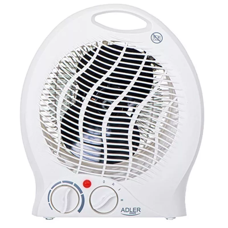Adler AD 7728 termoventilador cerâmico PTC 2000W com oscilação, 2 níveis de aquecimento, modo ar frio, proteção contra sobreaquecimento e queda, branco/preto