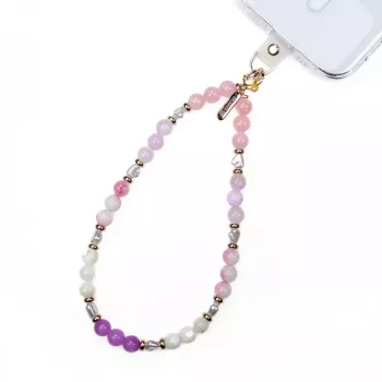 Crong porta-telemóvel com contas pastel – bracelete universal de pulso para smartphones