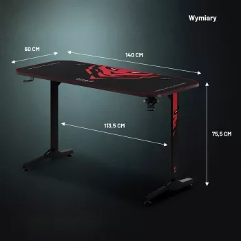 Diablo X-Mate 1400 Secretária Gaming 140 cm x 60 cm Preto