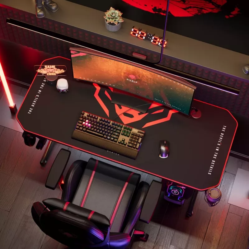 Diablo X-Mate 1400 Secretária Gaming 140 cm x 60 cm Preto