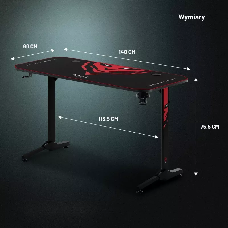 Diablo X-Mate 1400 Secretária Gaming 140 cm x 60 cm Preto