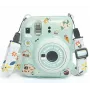 LOVEINSTANT Capa para Fujifilm Instax Mini 12 com Autocolantes e Bolsa de Fotos - Verde Brilhante