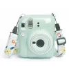 LOVEINSTANT Capa para Fujifilm Instax Mini 12 com Autocolantes e Bolsa de Fotos - Verde Brilhante