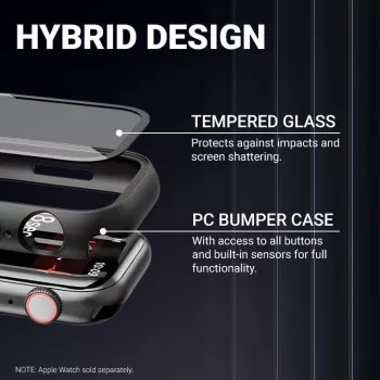 Crong Hybrid Watch Case com Vidro Temperado para Apple Watch 40mm - Starlight