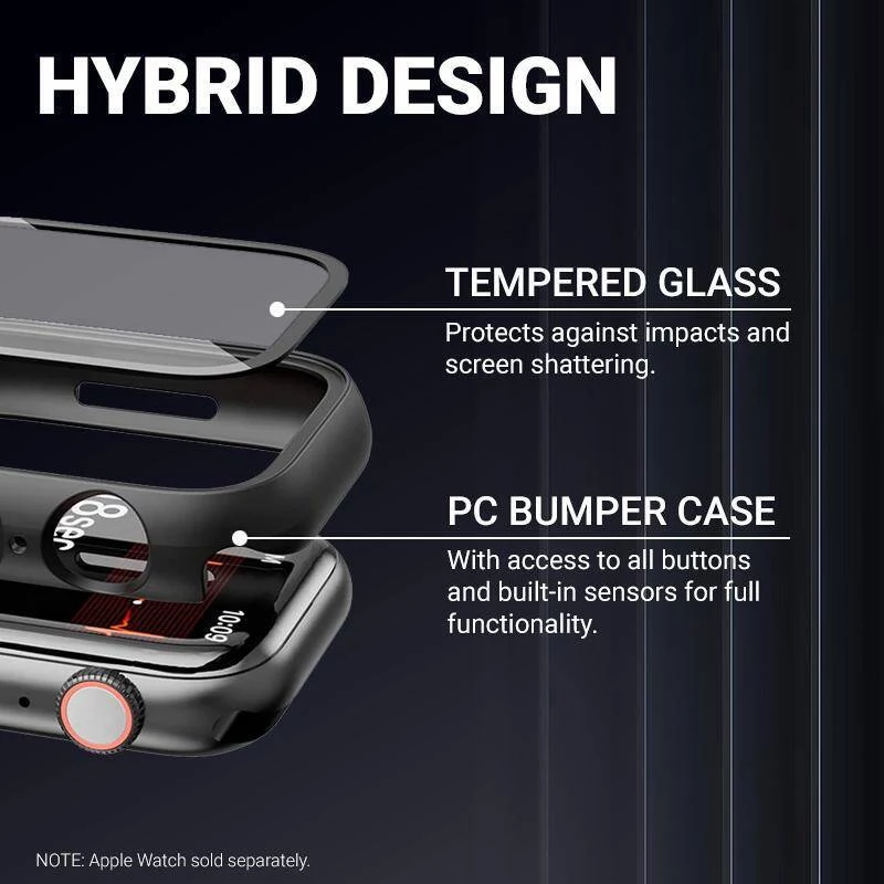 Crong Hybrid Watch Case com Vidro Temperado para Apple Watch 40mm - Starlight