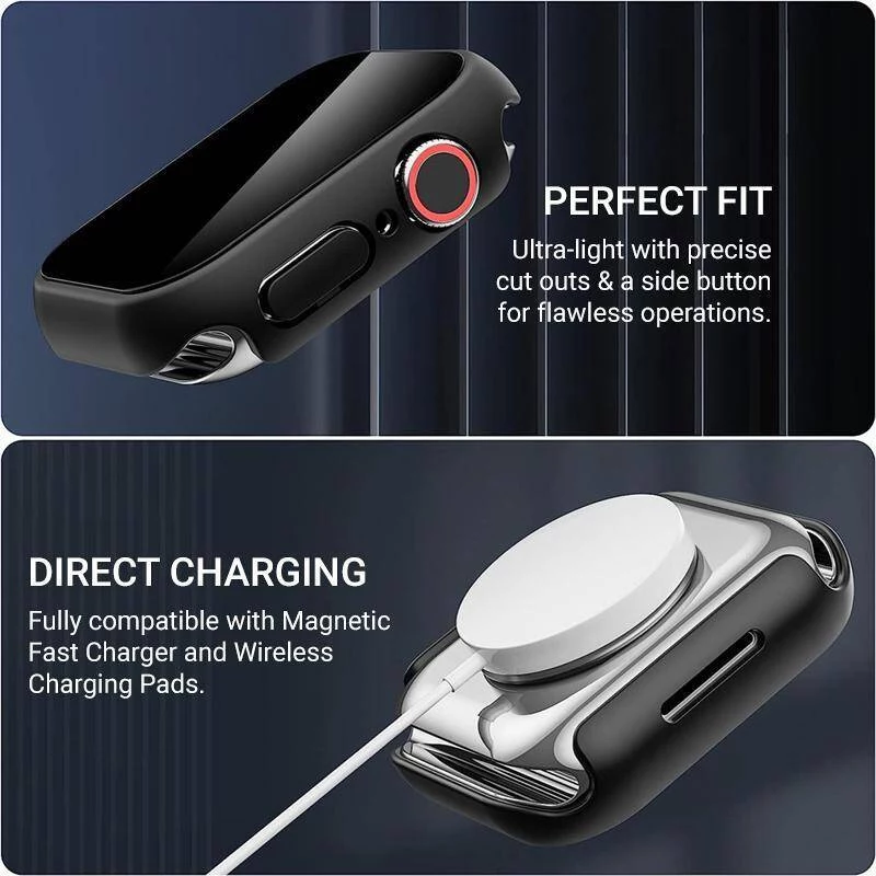 Crong Hybrid Watch Case com Vidro Temperado para Apple Watch 40mm - Transparente