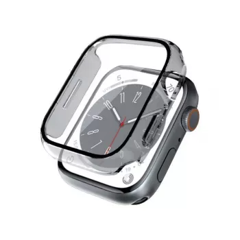 CRONG Hybrid Watch Case com Proteção de Ecrã de Vidro Temperado para Apple Watch 45mm - Transparente