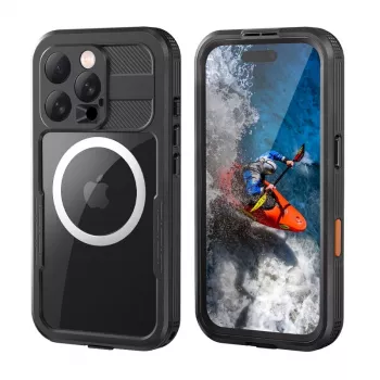 Capa à prova de água Crong Seal Cover IP68 para iPhone 16 Pro (preto)