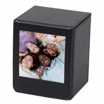 LOVEINSTANT Caixa de Armazenamento de Fotos para Fujifilm Instax Square - Preto com Janela, para 100 Fotos