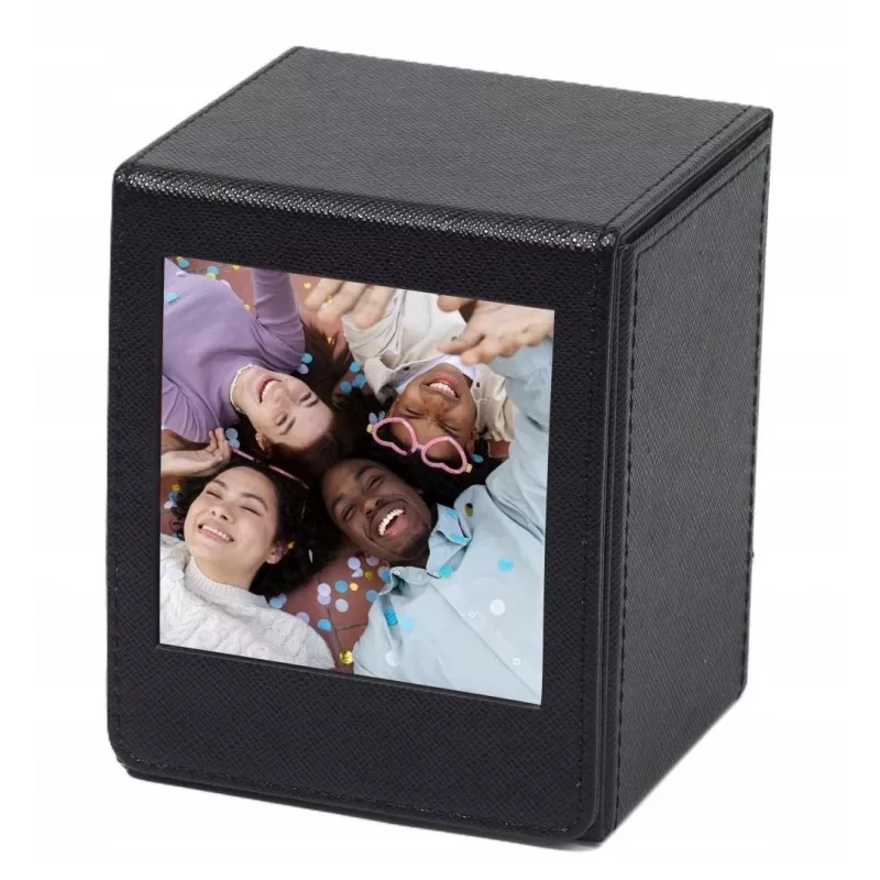LOVEINSTANT Caixa de Armazenamento de Fotos para Fujifilm Instax Square - Preto com Janela, para 100 Fotos
