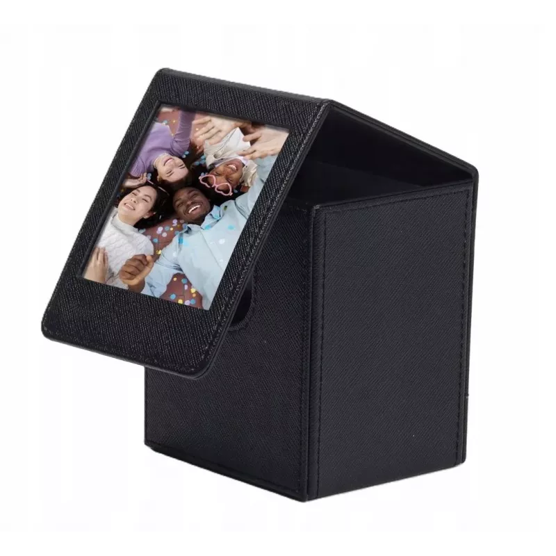 LOVEINSTANT Caixa de Armazenamento de Fotos para Fujifilm Instax Square - Preto com Janela, para 100 Fotos