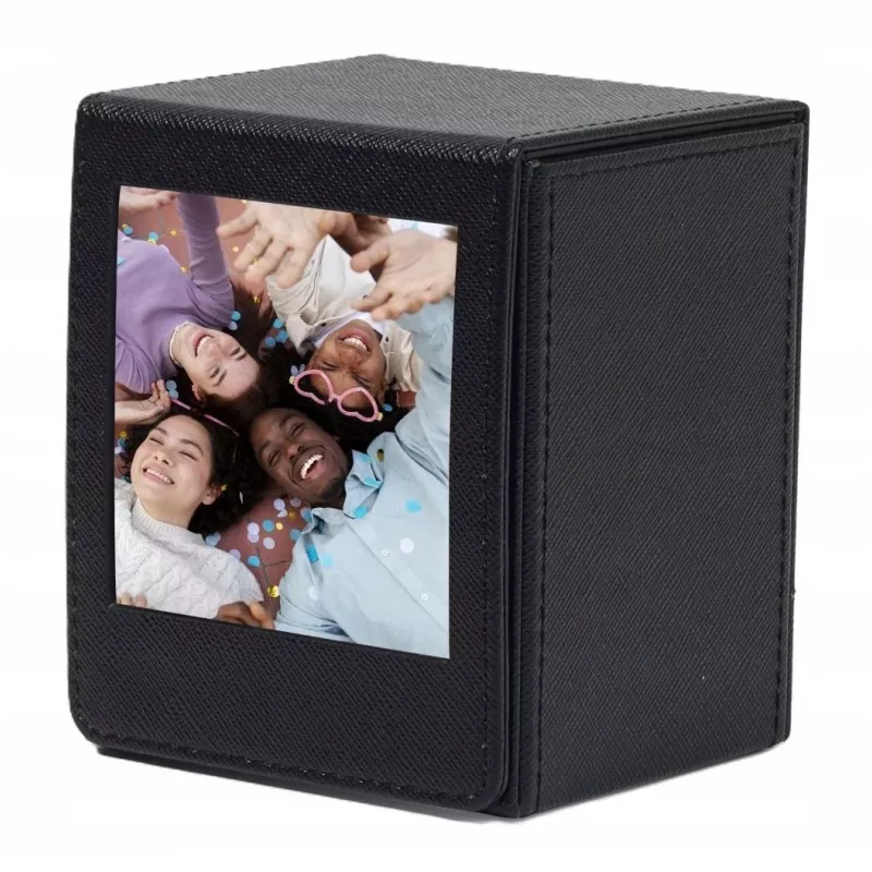 LOVEINSTANT Caixa de Armazenamento de Fotos para Fujifilm Instax Square - Preto com Janela, para 100 Fotos