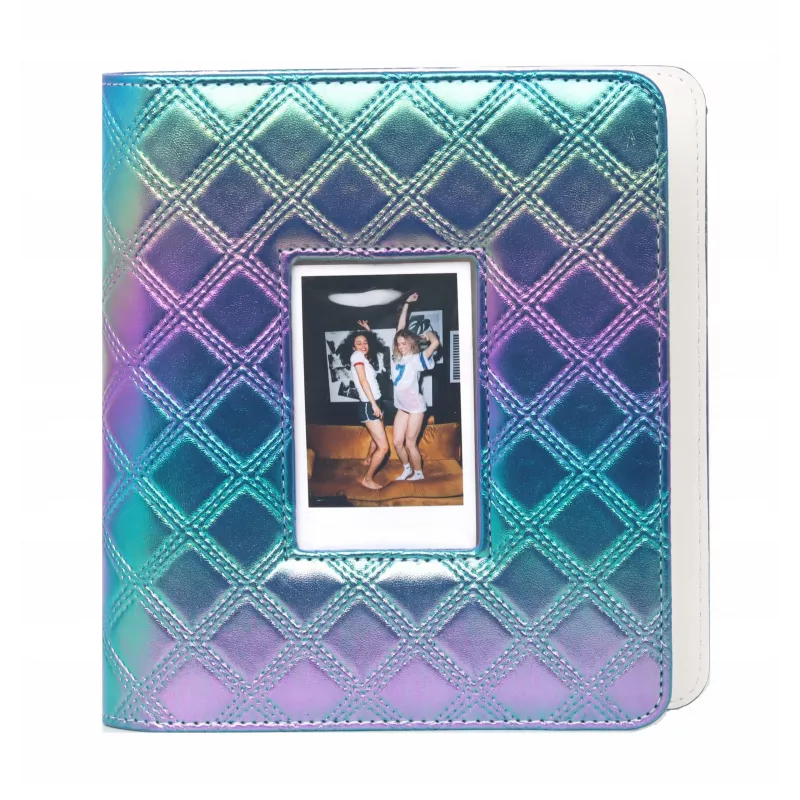 LOVEINSTANT Álbum de fotografias holográfico para 288 fotografias instantâneas, multicolor, pele PU, capa com janela, compatível com Fuji Instax, Canon Ivy, Xiaomi, Polaroid, HP Sprocket, Kodak Zink