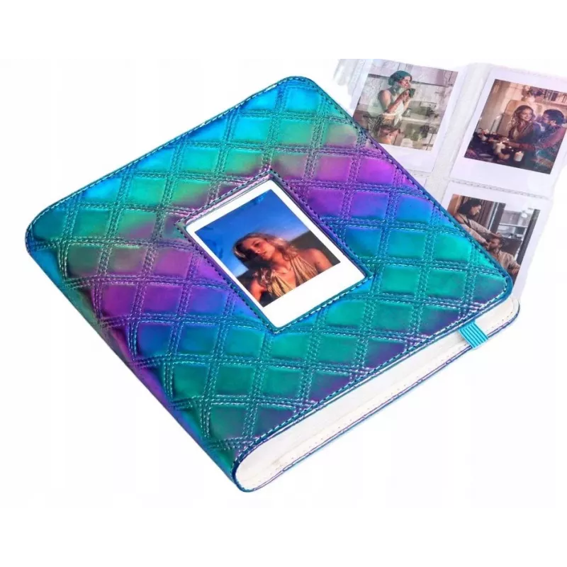 LOVEINSTANT Álbum de fotografias holográfico para 288 fotografias instantâneas, multicolor, pele PU, capa com janela, compatível com Fuji Instax, Canon Ivy, Xiaomi, Polaroid, HP Sprocket, Kodak Zink