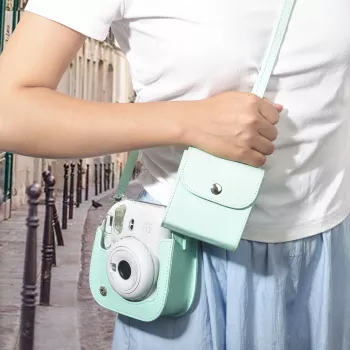 LOVEINSTANT Bolsa para câmara para fotografias Fujifilm Instax Square (SQ1/SQ6/SQ10/SQ20/SQ40), verde