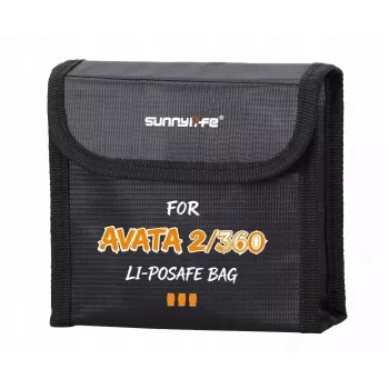 SUNNYLIFE Bolsa de armazenamento à prova de fogo para 3 baterias DJI Avata 2 / Avata