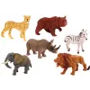 LEAN TOYS Conjunto de 6 figuras de animais selvagens, elefante, leão, rinoceronte, tigre, zebra, girafa