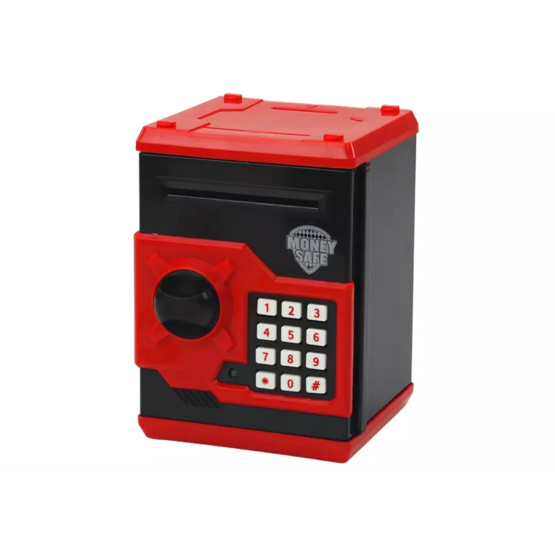 LEAN TOYS Mealheiro-cofre eletrónico para notas e moedas com código PIN – brinquedo educativo de poupança para crianças