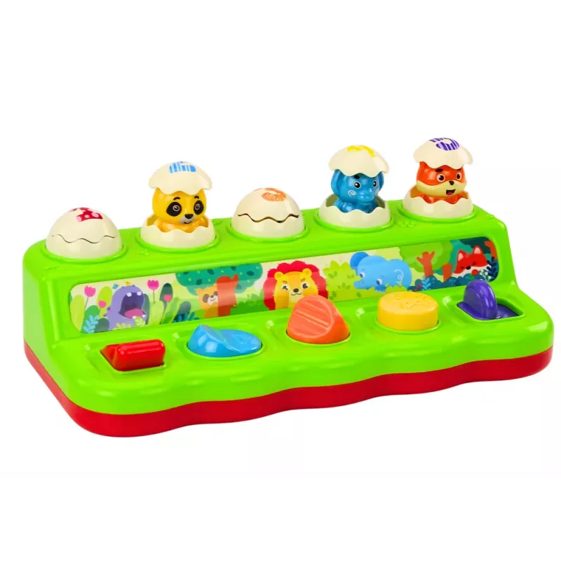 LEAN TOYS Painel de aprendizagem pop-up de animais com sons para bebés a partir de 12 meses