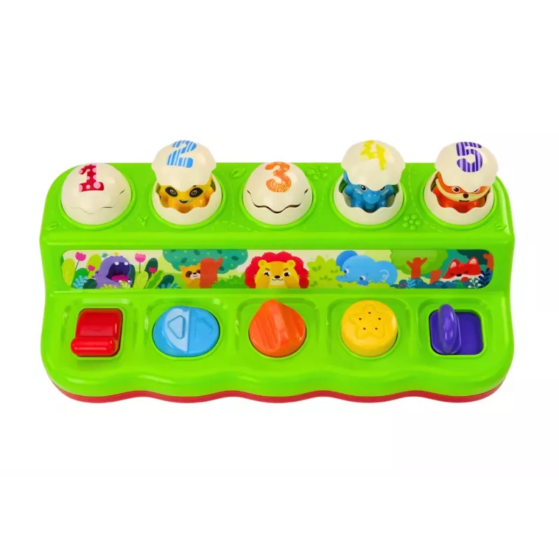 LEAN TOYS Painel de aprendizagem pop-up de animais com sons para bebés a partir de 12 meses