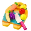 LEAN TOYS Tábua de corte de frutas e legumes com conjunto de facas brinquedo educativo para crianças