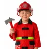 LEAN TOYS Conjunto de bombeiro 158 com capacete, extintor, pé de cabra – vermelho, tamanho único, idade 3-8